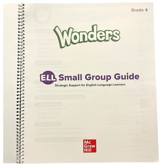 Wonders Grade 4 ELL Small Group Guide Units 1-6 McGraw Hill Teacher 2023 New - Picture 7 of 13